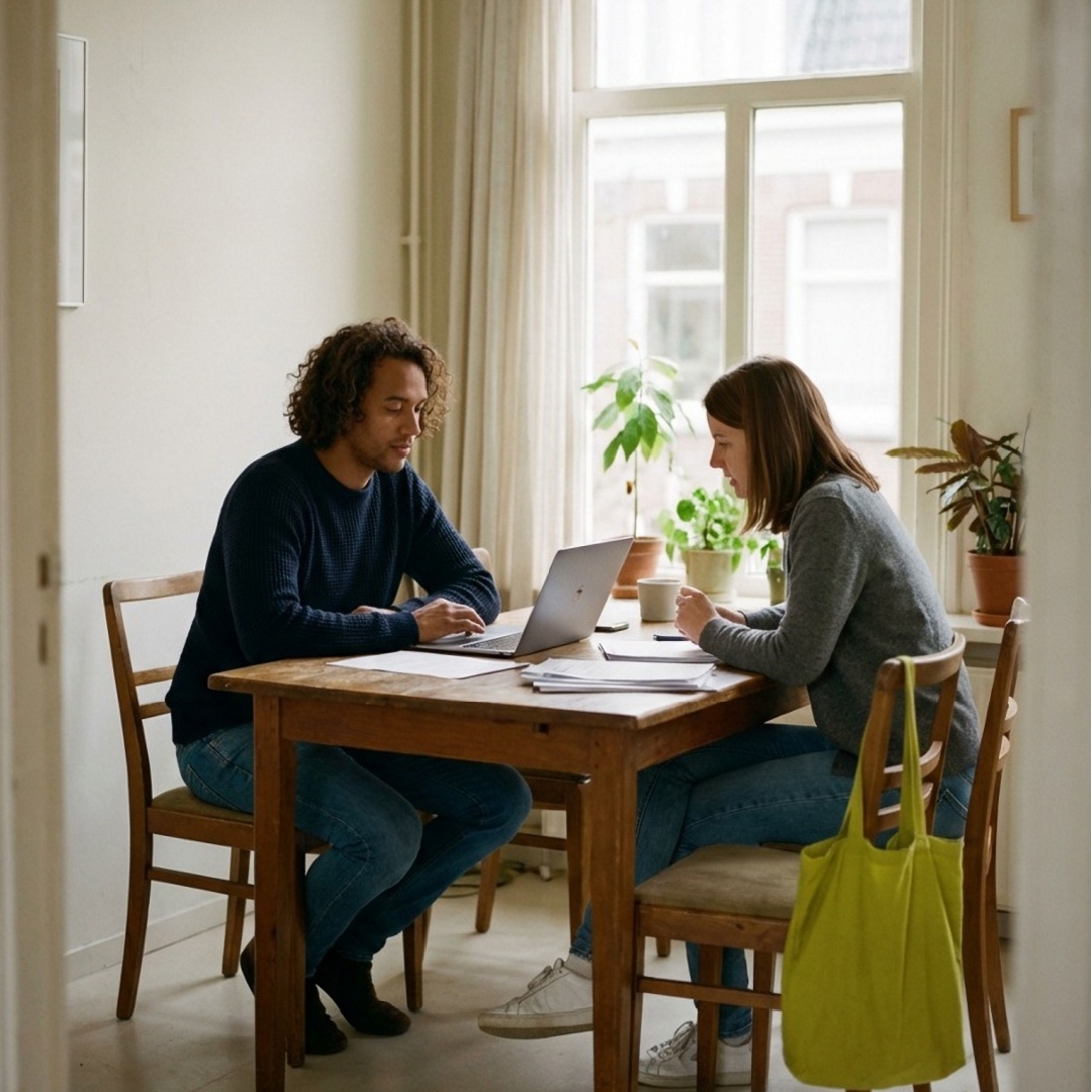 Twee expats aan een tafel